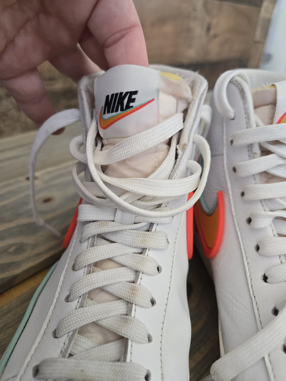 Nike Blazer Mid 77 Infinite White Kumquat Aurora Green DC1746-100 Womens 6.5
